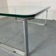 Table basse moderniste suisse en chrome, acier et verre de Strässle, années 1970
