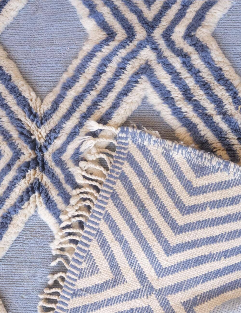Tapis Bleu Beni Mrirt - 306 x 210 cm
