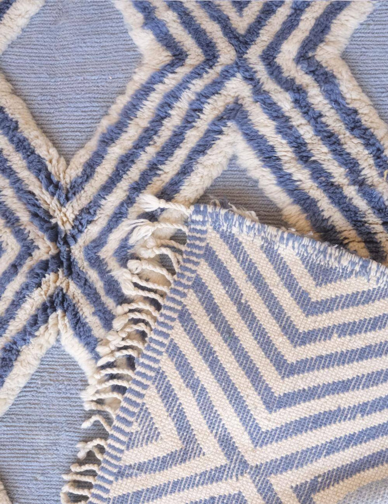 Tapis Bleu Beni Mrirt - 306 x 210 cm