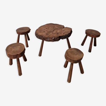 4 stools and 1 walnut coffee table