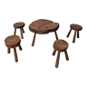 4 stools and 1 walnut coffee table