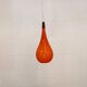 Orange teardrop glass pendant lamp made by Holmegaard - Denmark 1960