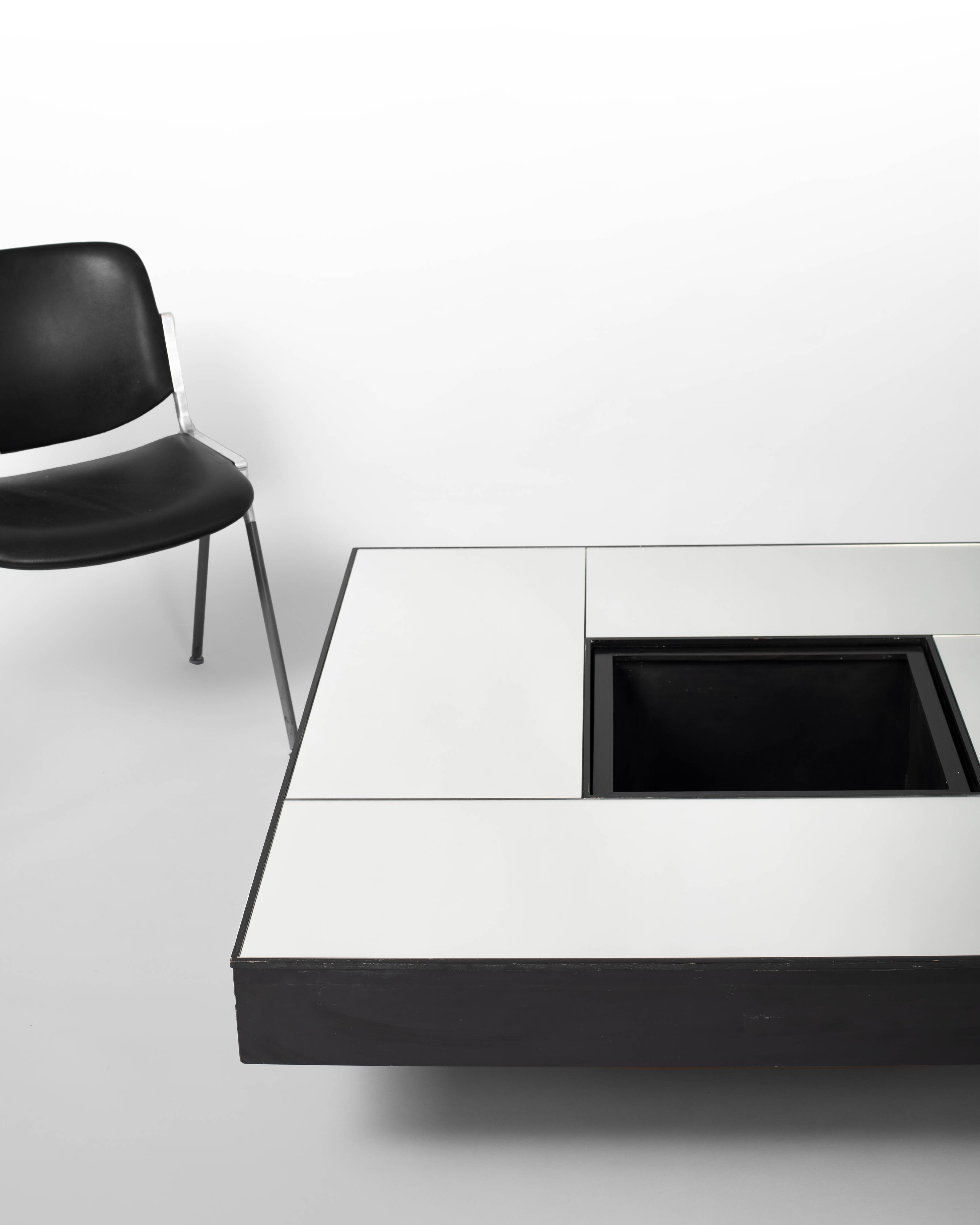 Mirrored coffee table, 1970s