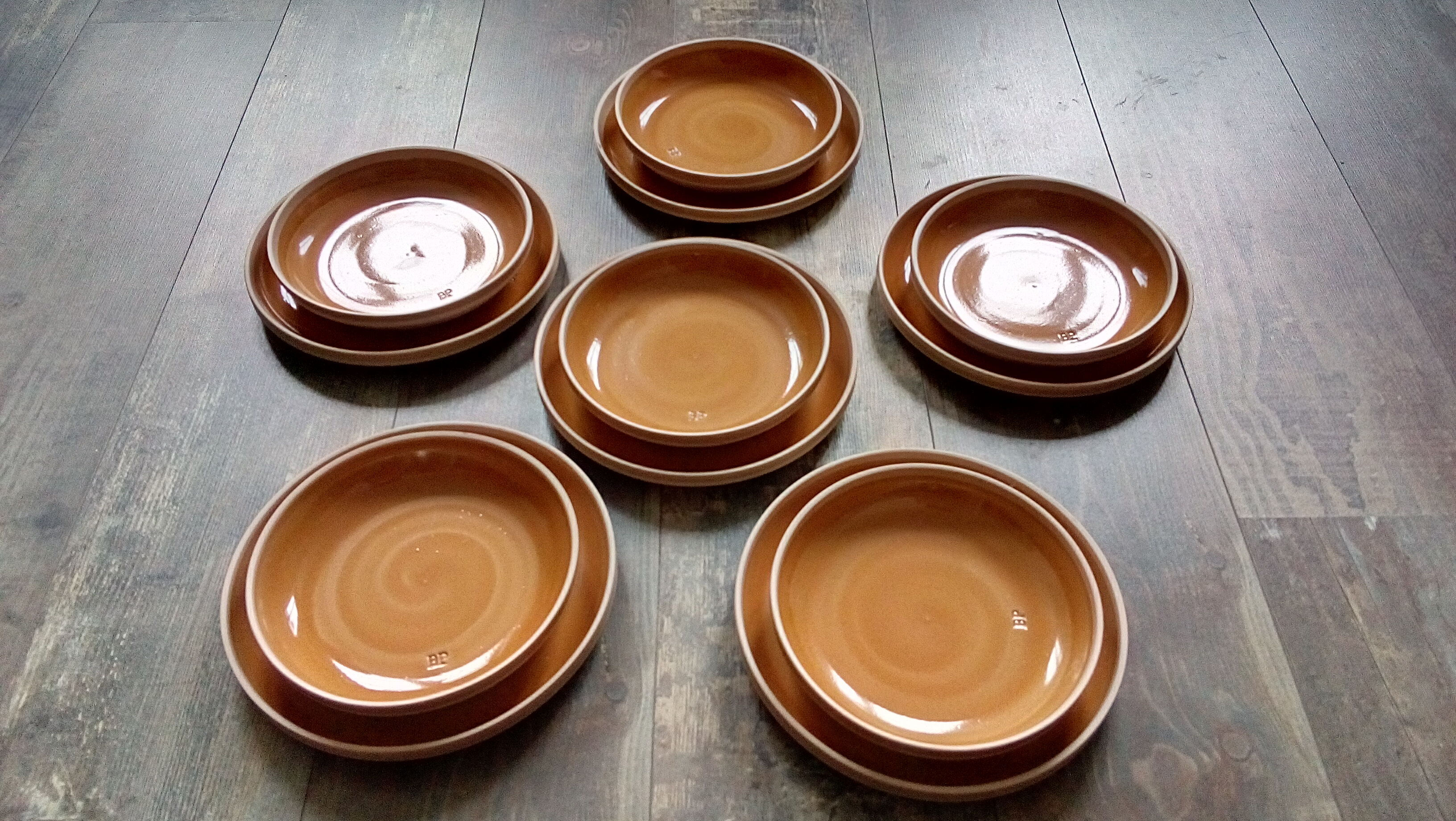 Set de 6 assiettes en grès Sarreguemines