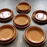 Set of 6 plates in Sarreguemines sandstone