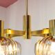 Suspension midcentury laiton et 4 tulipes en verre années 60/70