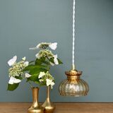 Vintage amber glass lampshade pendant light