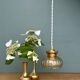 Vintage amber glass lampshade pendant light