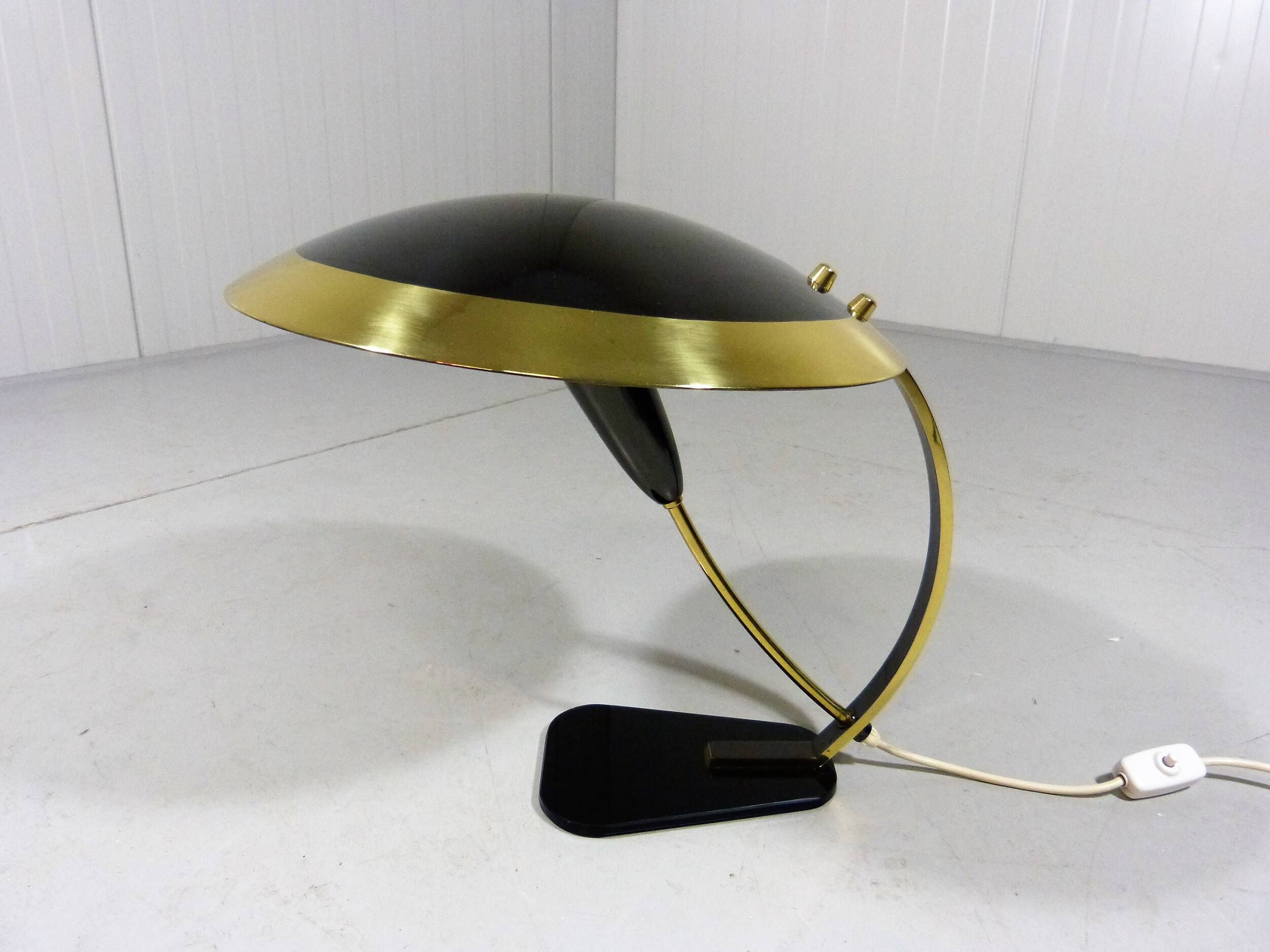 Brass & glass rare desk lamp 1950’s