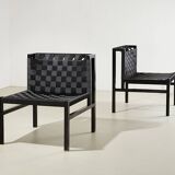 Gijs bakker Pair of Seatbelt Lounge Chairs + Side Table for Castelijn 1978