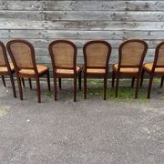 Six caned mahogany chairs, Art Deco, 20th century.