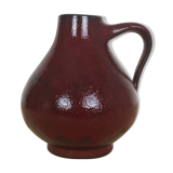 Red ceramic vase with handle