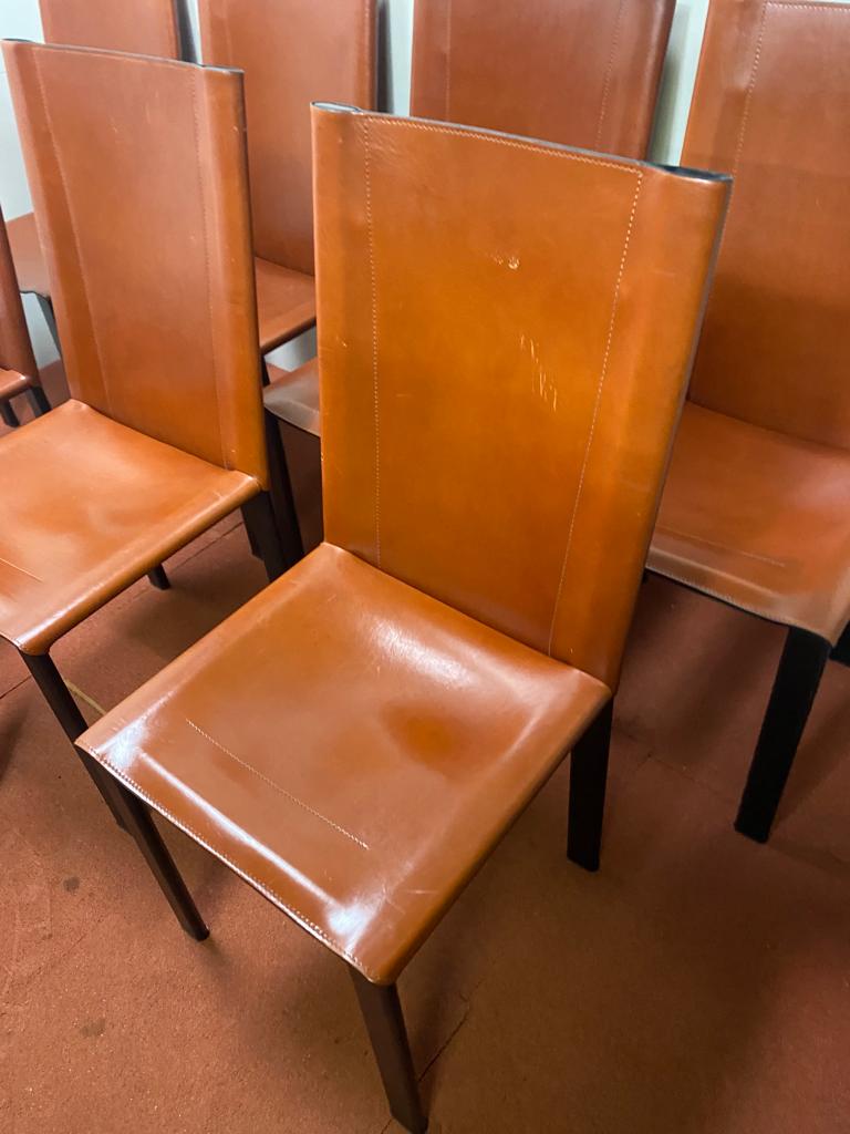 Chair Coral Mattéo Grassi in brown leather