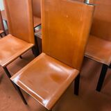 Chair Coral Mattéo Grassi in brown leather