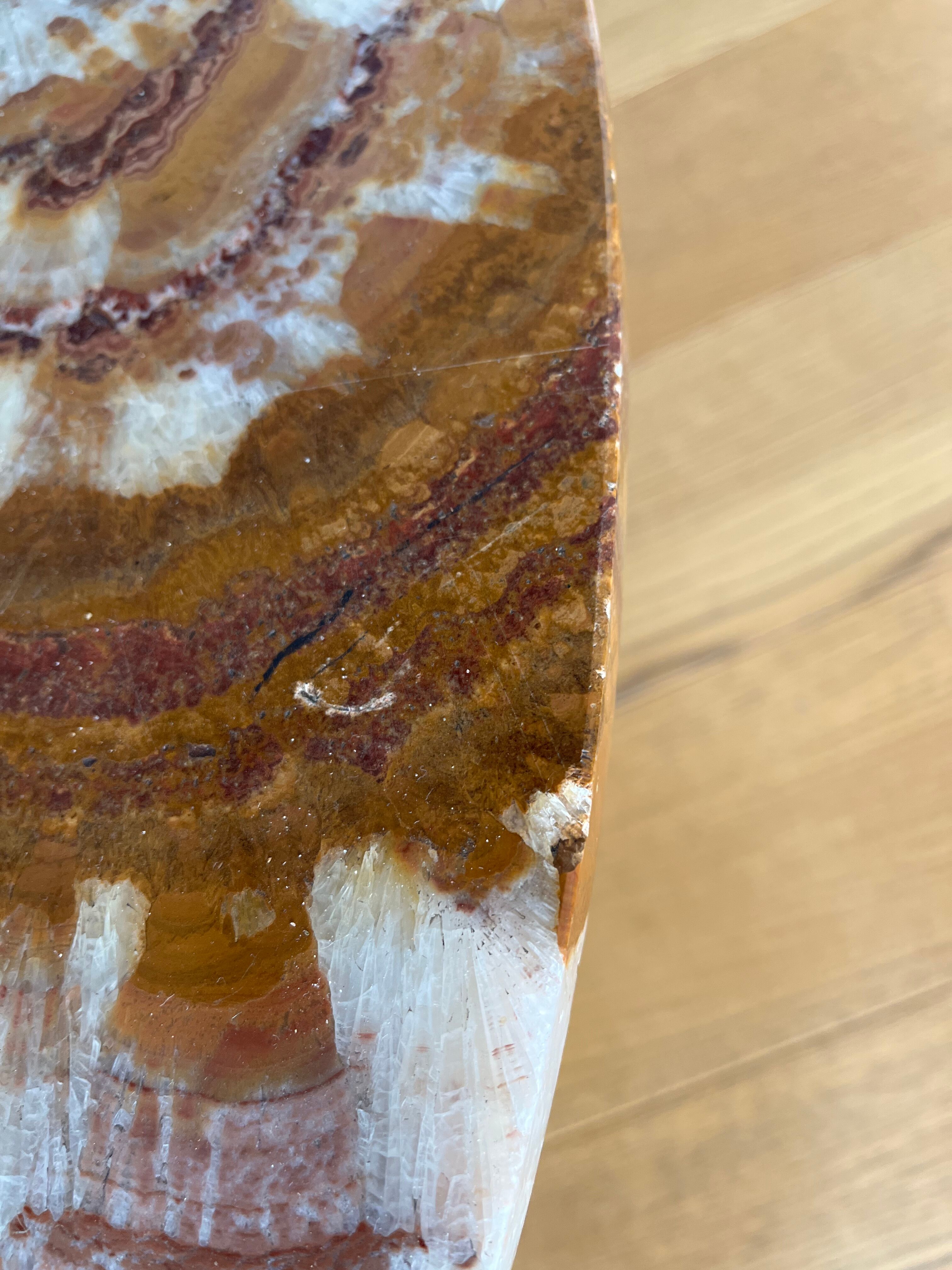 Beautiful coffee table pink marble top