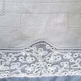Milan lace-lined lace-lined sheet, 19th century, monogrammed NS