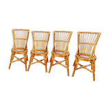 4 chaises en rotin