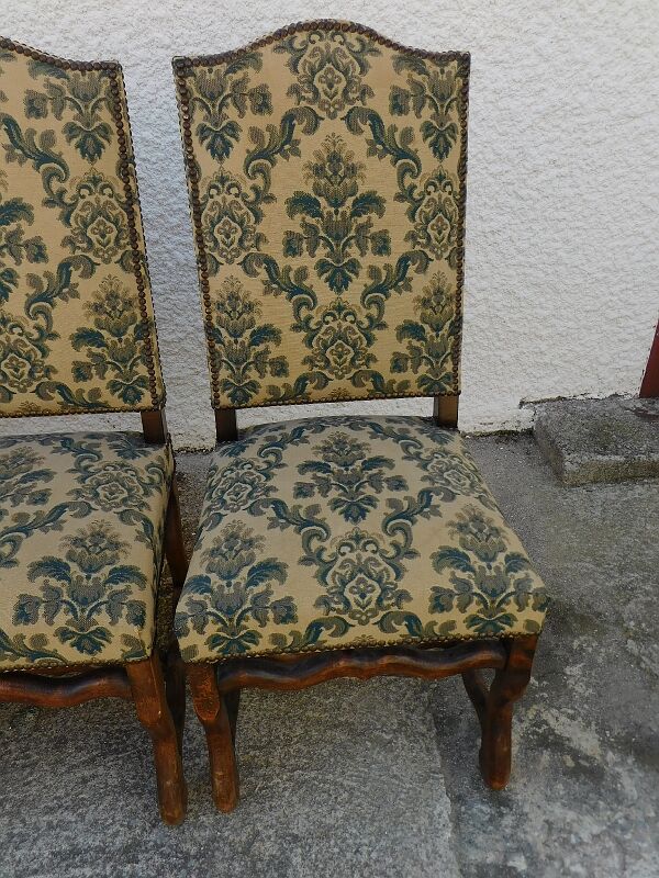 Series of 6 louis Xlll chairs in sheep bone