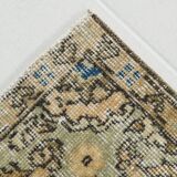 Vintage Mustard & Blue Oriental Pattern Rug, 157x254Cm