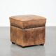 Sturdy square vintage sheepskin pouf/ottoman with beautiful colours