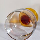 Six amber stemmed glasses from the 70s