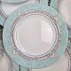 Set of 12 vintage pastel geometric dessert plates ESSO.
