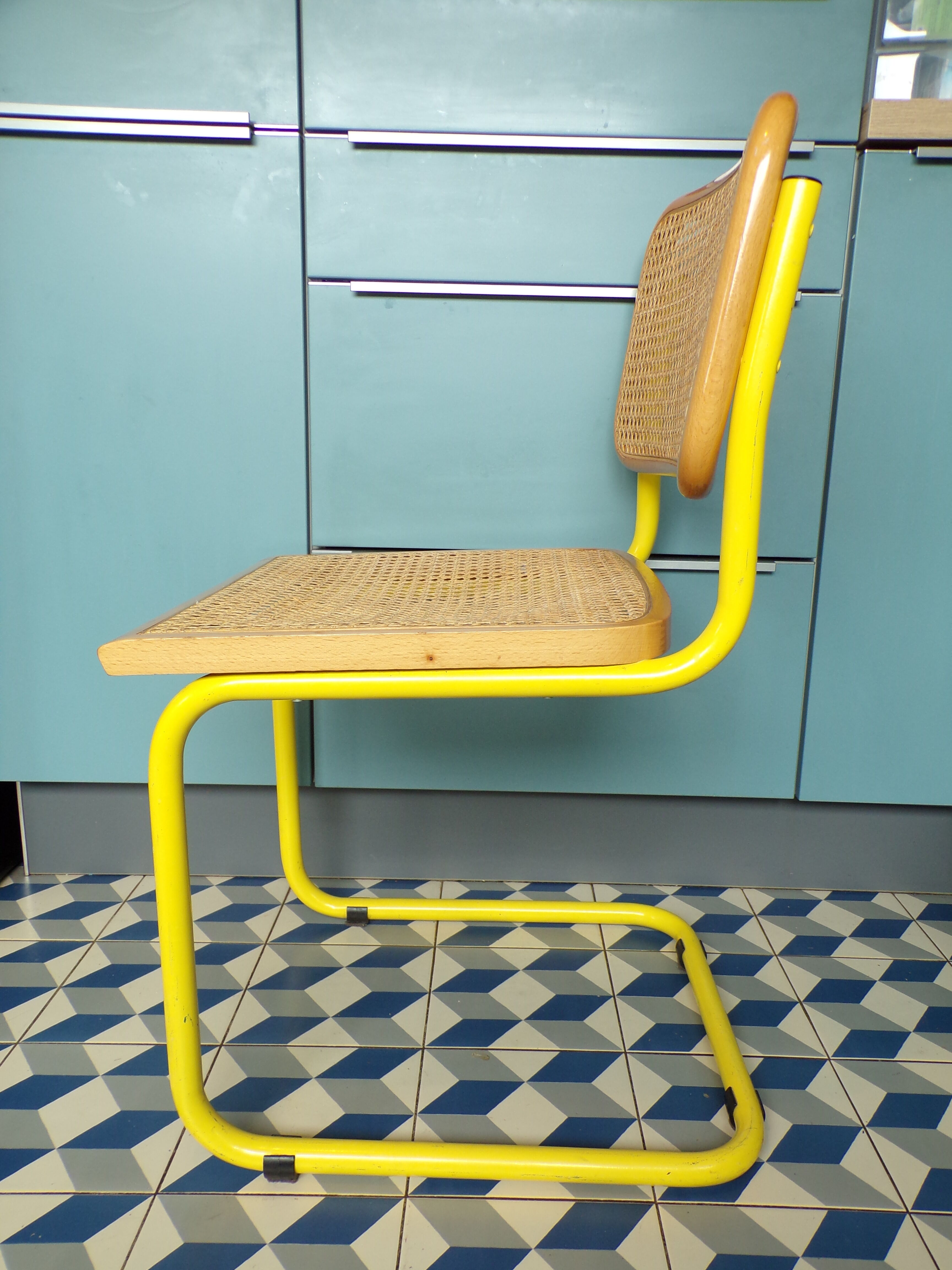 Yellow Cesca Breuer chair