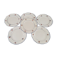 Set of 6 dessert plates in Badonviller earthenware decoration pink and blue border