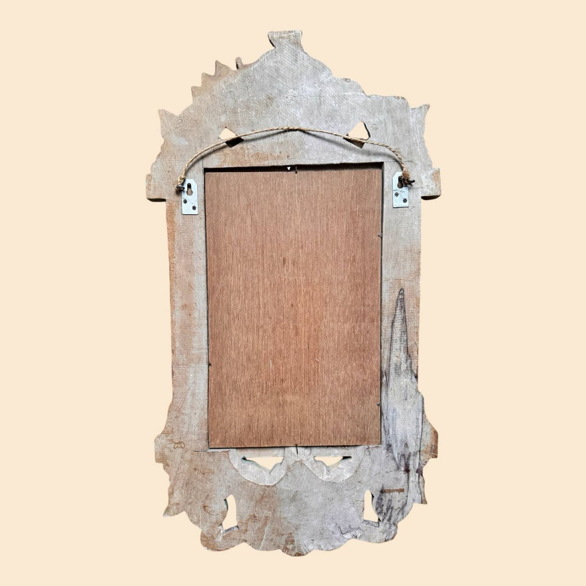 Vintage mirror in polychrome painted wood, 70´s