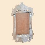 Miroir vintage en bois peint polychrome, 70´s
