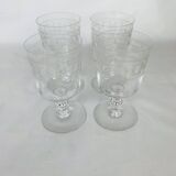4 Baccarat wine glasses Chanel model engraving 3458