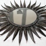 Mirror Sun 51x51cm black metal