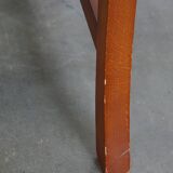 Set of 2 Cowhide Leather Chesterfield Chairs in Light Cognac Color