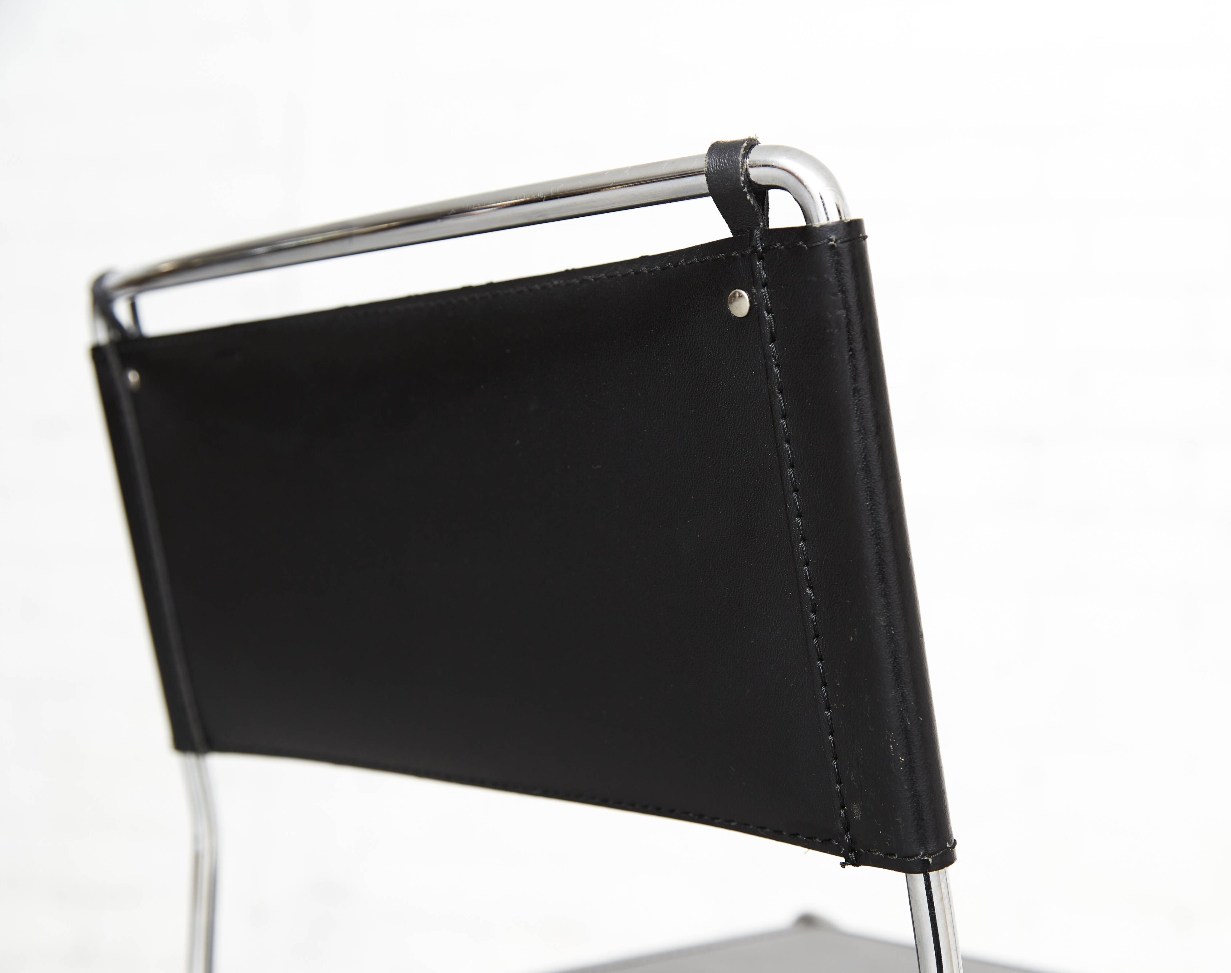 Leather barstools by Giandomenico Belotti for Alias, 1980s, set of 6