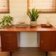 Bureau Double Caisson Vintage Capelle - Années 60 Teck/Acajou