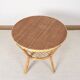Old round rattan table, vintage from the 70s - 80s. Small table, or side table.