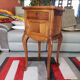 Antique walnut and marble bedside table
