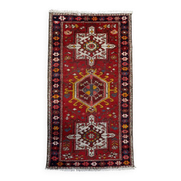 Handmade antique Persian Karajeh rug 2.2' x 4.1' (68cm x 126cm) 1930s - 1C1155