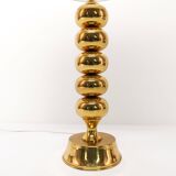 Scandinavian lamp base in gilded brass, ball model, Enco, circa 1960.