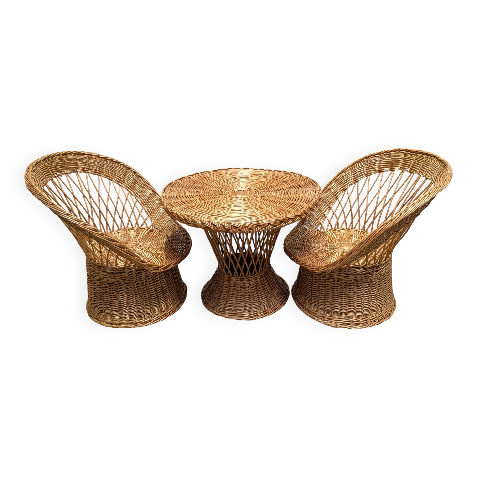 3-piece rattan lounge set