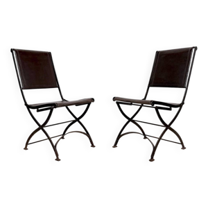 Ensemble de 2 chaises - anciennes cuir