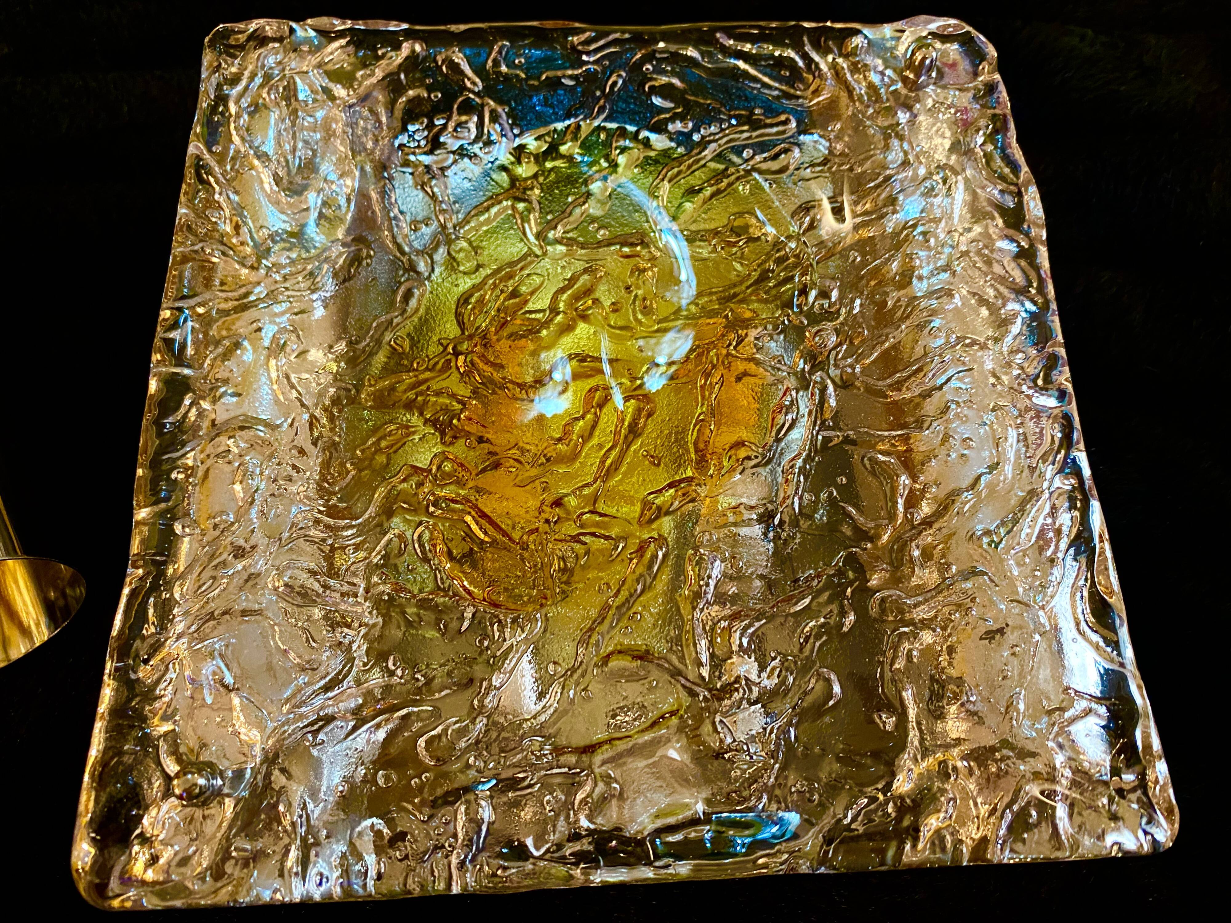 Pair of wall lamps Mazzega chrome structure