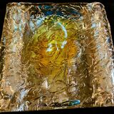 Pair of wall lamps Mazzega chrome structure