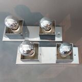 Pair of Spage Age 1970 chrome wall lights.