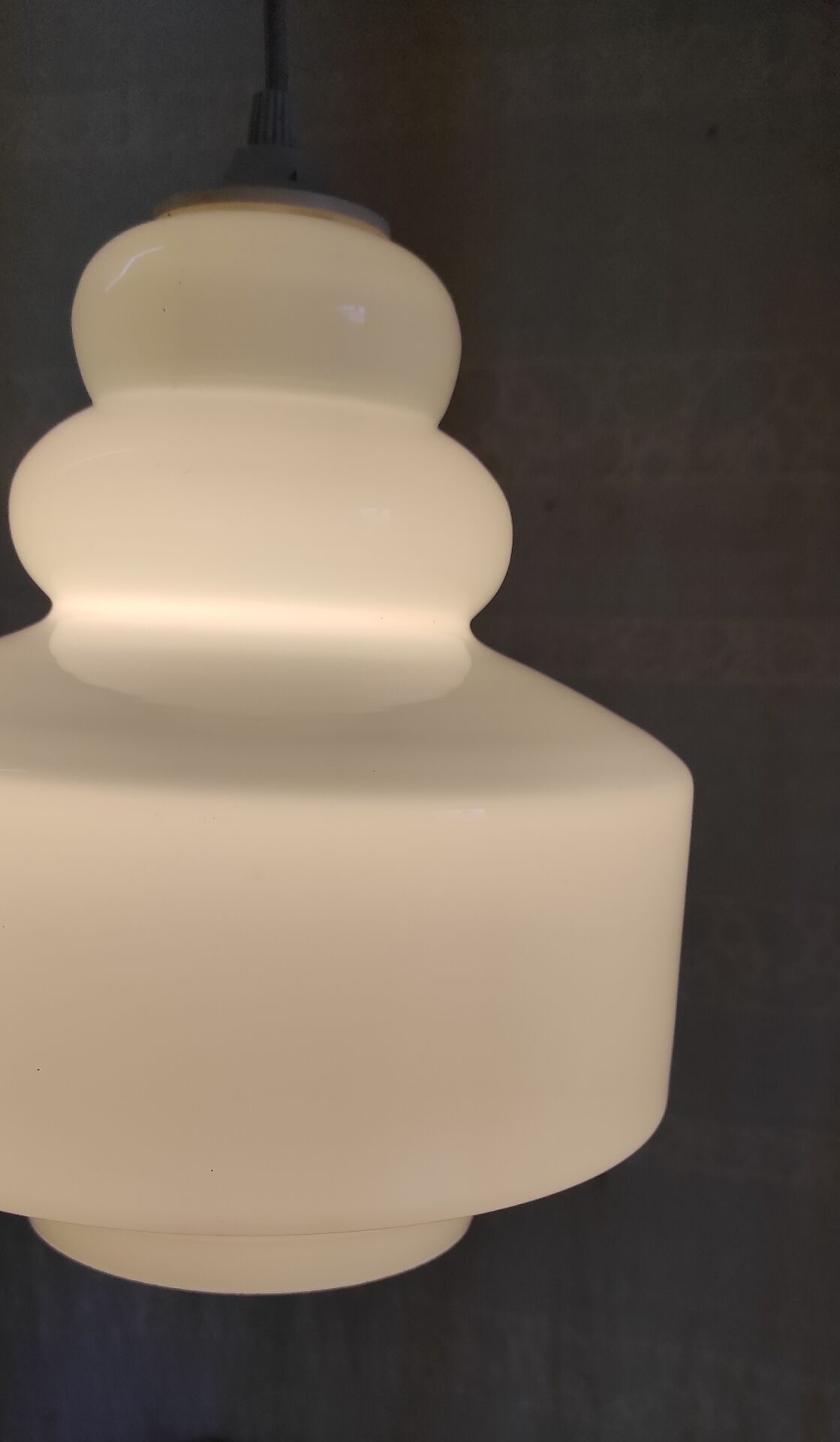 Scandinavian style suspension lampshade in opaline - mid 20th century.