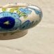 Blue flowers ceramic ashtray