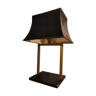 Lamp " phanera " brass marble lampshade lacquered black golden made in France