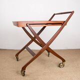 Danish folding teak rolling table, Svend Aage Madsen/Illums Bolhigus.