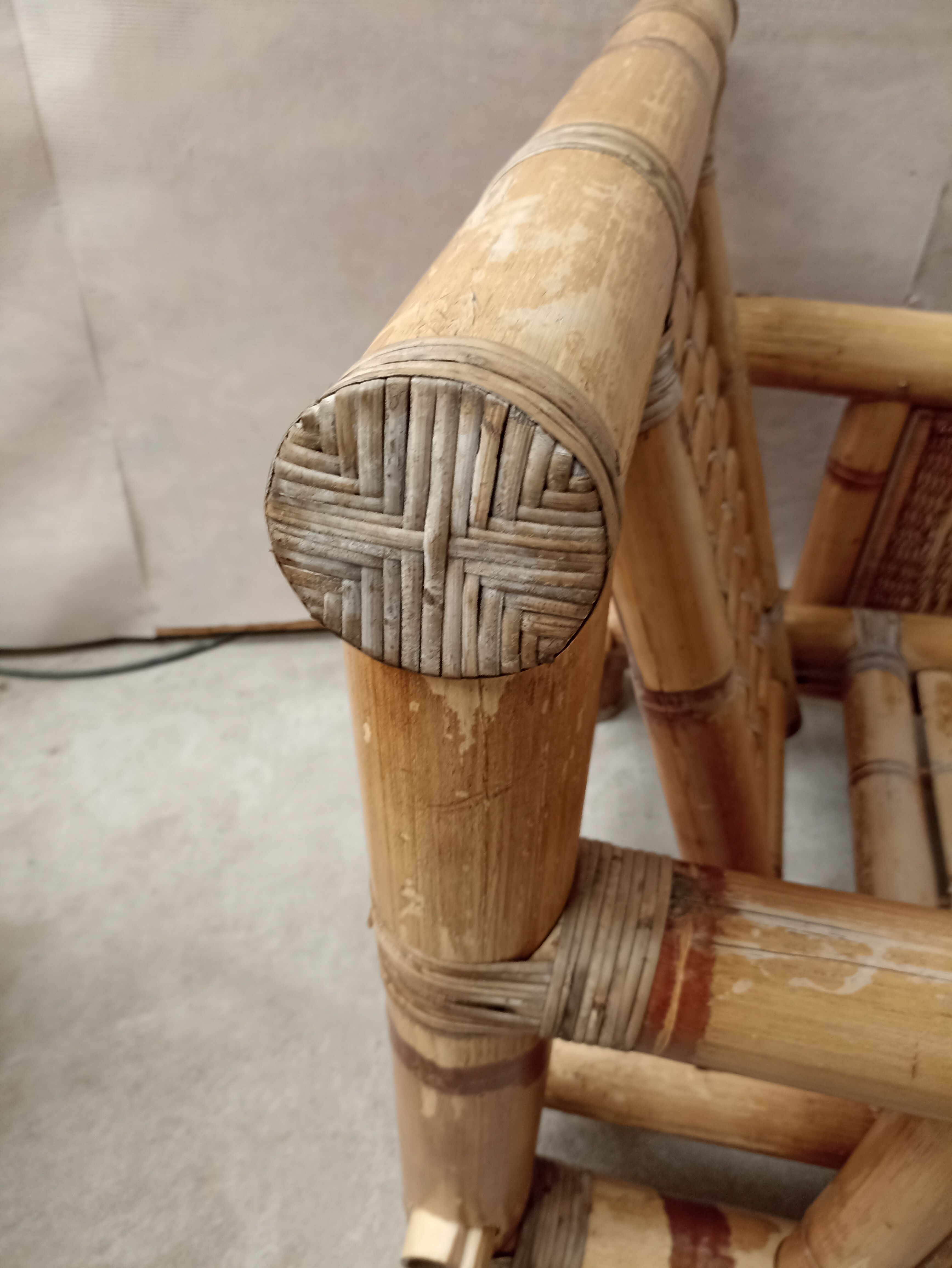 Cube bamboo armchair