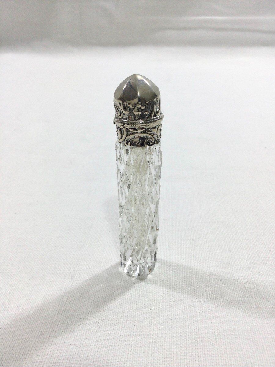 Crystal and silver salt bottle
